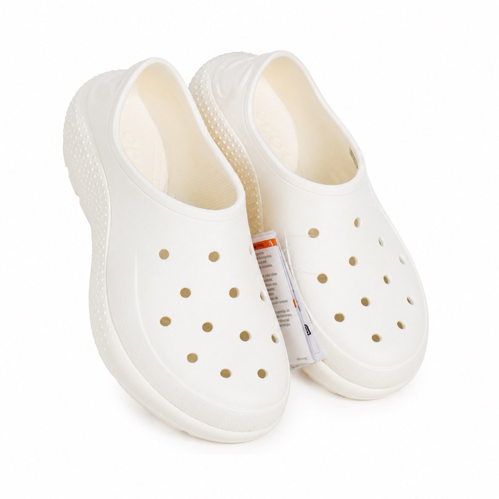 Crocs Classic Sneaker Mules White Slip On Shoes 210080-100 M9 W11‎ NEW 106-01